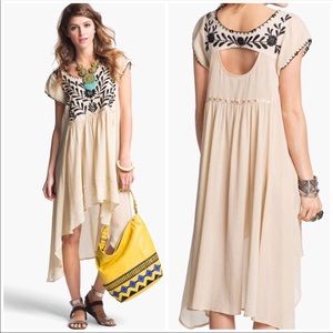 Free People Marina Hi-Lo Embroidered BoHo Dress